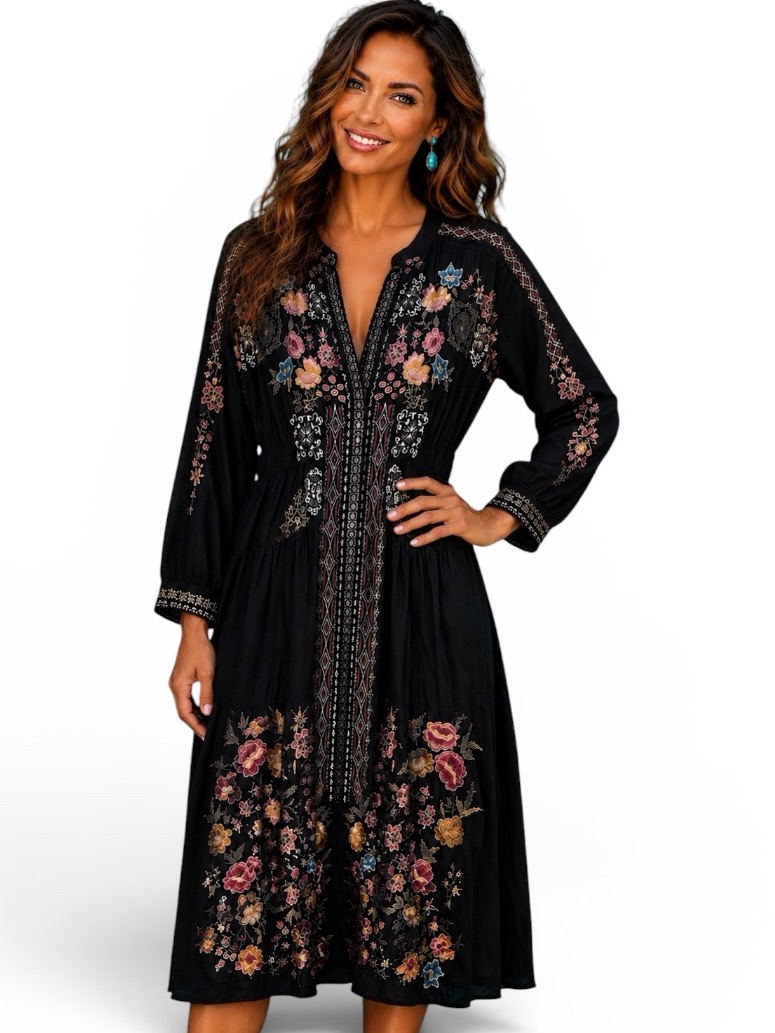 Johnny Was Biya Extremely Heavily Embroidered Fairlie Dress Nwt